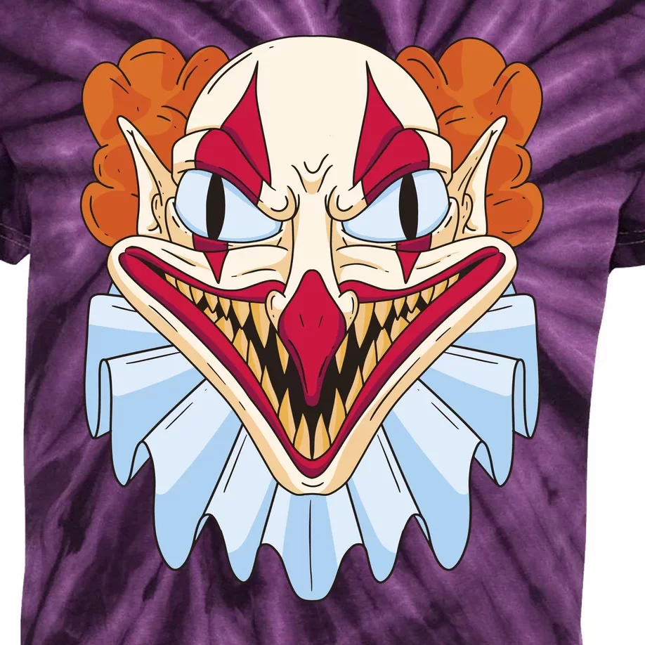 Scary Clown Smile Kids Tie-Dye T-Shirt