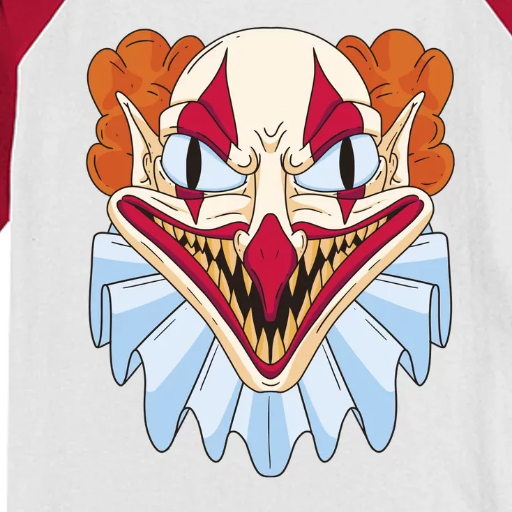 Scary Clown Smile Kids Colorblock Raglan Jersey