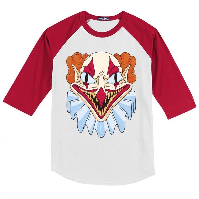 Scary Clown Smile Kids Colorblock Raglan Jersey