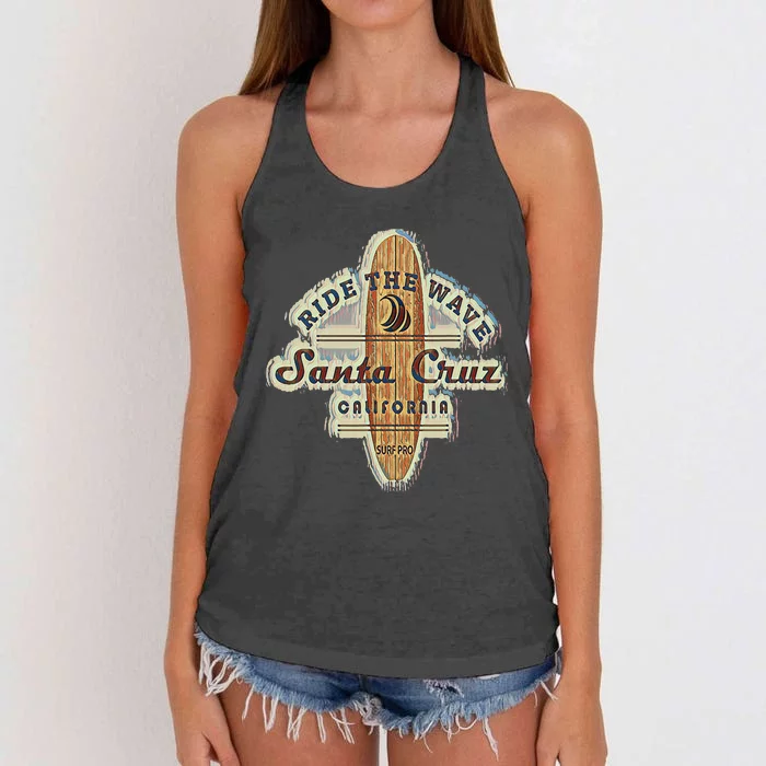 Santa Cruz Surfer Surfboard Vintage Women's Knotted Racerback Tank