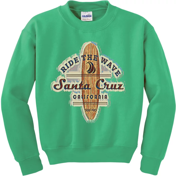 Santa Cruz Surfer Surfboard Vintage Kids Sweatshirt