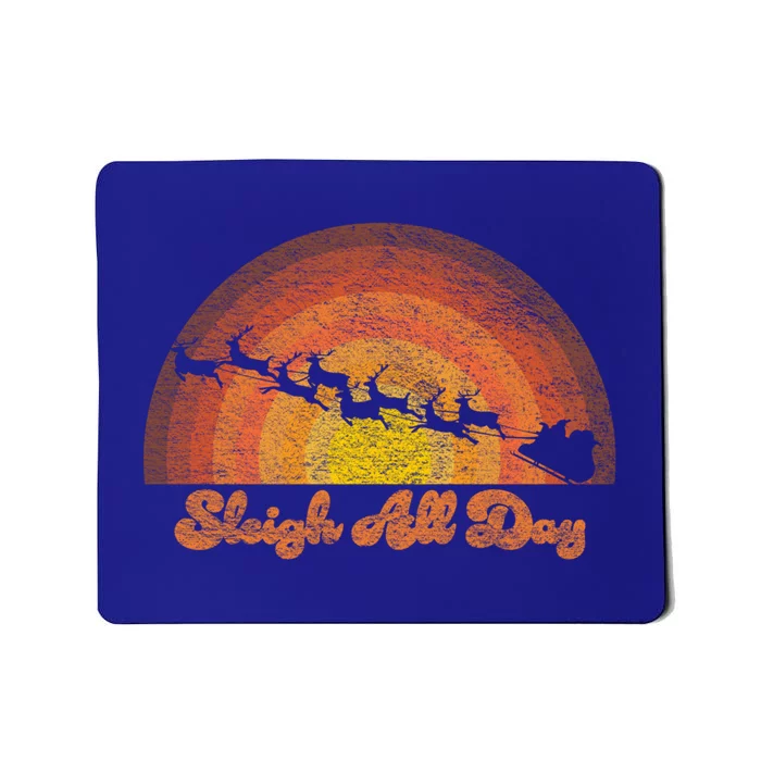 Santa Claus Sleigh All Day Retro Sunset Christmas Design Gift Mousepad