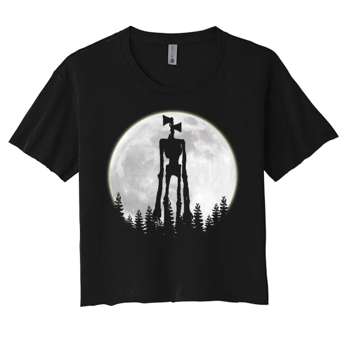 Supernatural Cryptid Siren Head Moon Women's Crop Top Tee