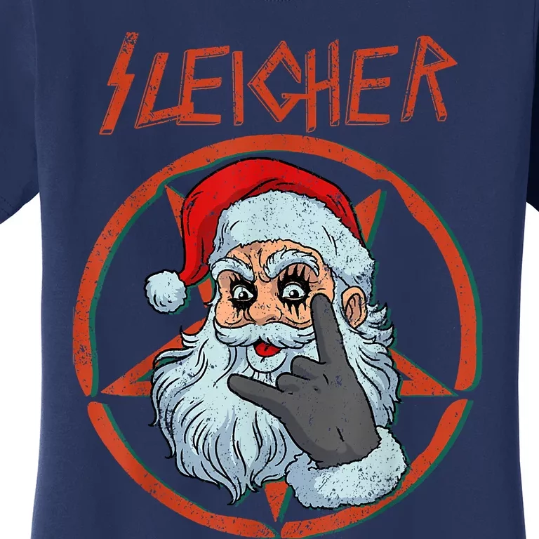 Sleigher Christmas Shirt Heavy Metal Xmas Hail Santa Xmas Hail Santa Women's T-Shirt