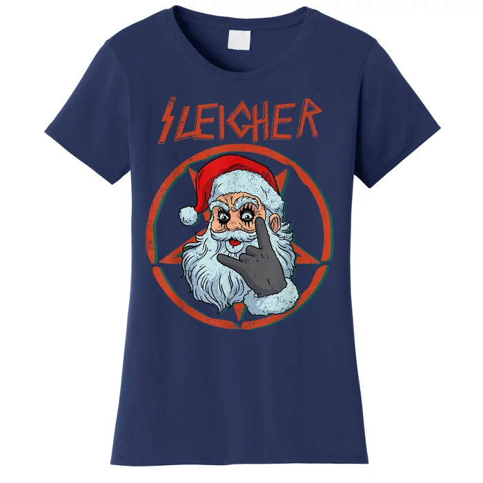 Sleigher Christmas Shirt Heavy Metal Xmas Hail Santa Xmas Hail Santa Women's T-Shirt