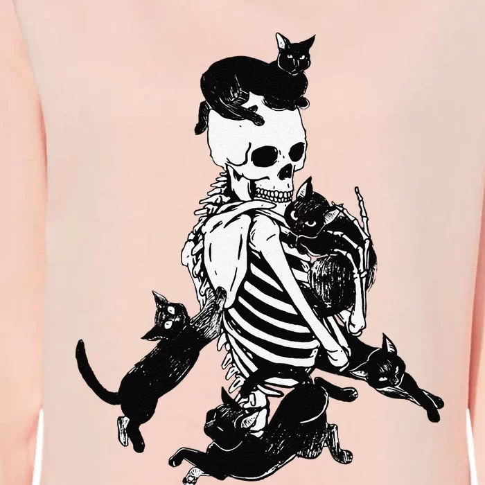 Skeleton Cat Skull Kitty Cute Cat Goth Halloween Womens California Wash Sweatshirt