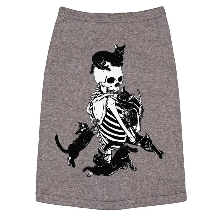 Skeleton Cat Skull Kitty Cute Cat Goth Halloween Doggie Tank