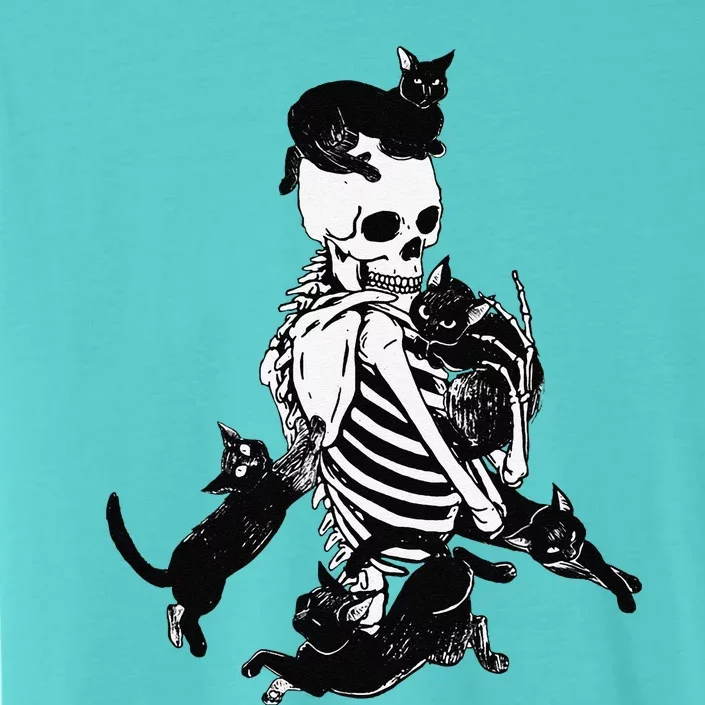 Skeleton Cat Skull Kitty Cute Cat Goth Halloween ChromaSoft Performance T-Shirt