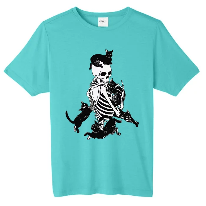 Skeleton Cat Skull Kitty Cute Cat Goth Halloween ChromaSoft Performance T-Shirt