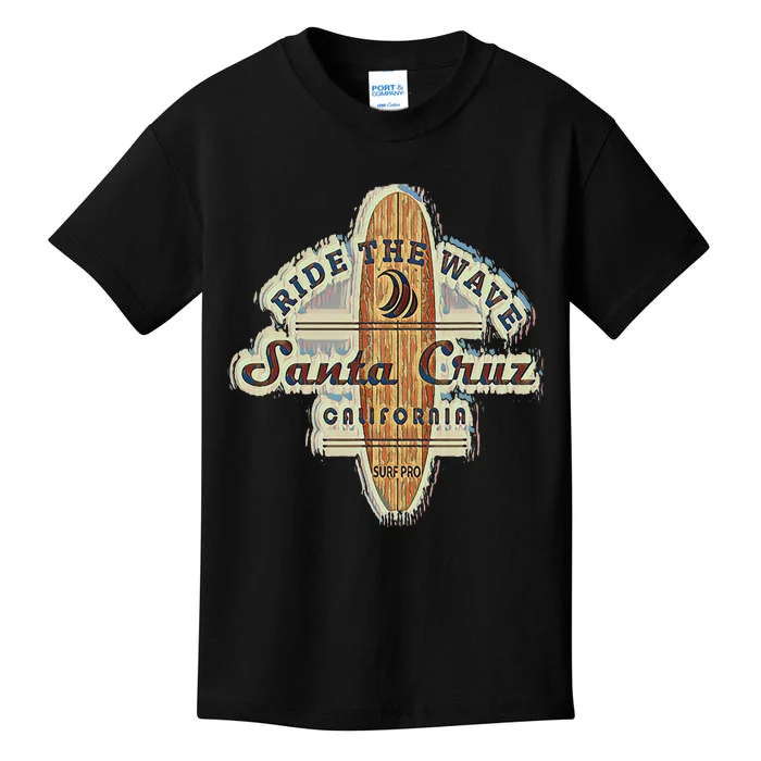 Santa Cruz Surfer Surfboard Vintage Kids T-Shirt