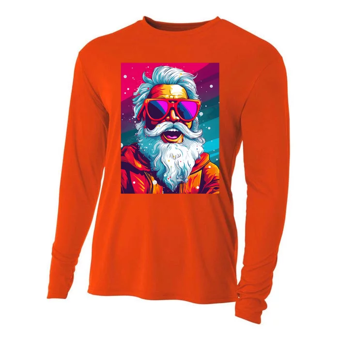 Santa Claus Sunglasses Pop Art Santa Claus Christmas Meaningful Gift Cooling Performance Long Sleeve Crew