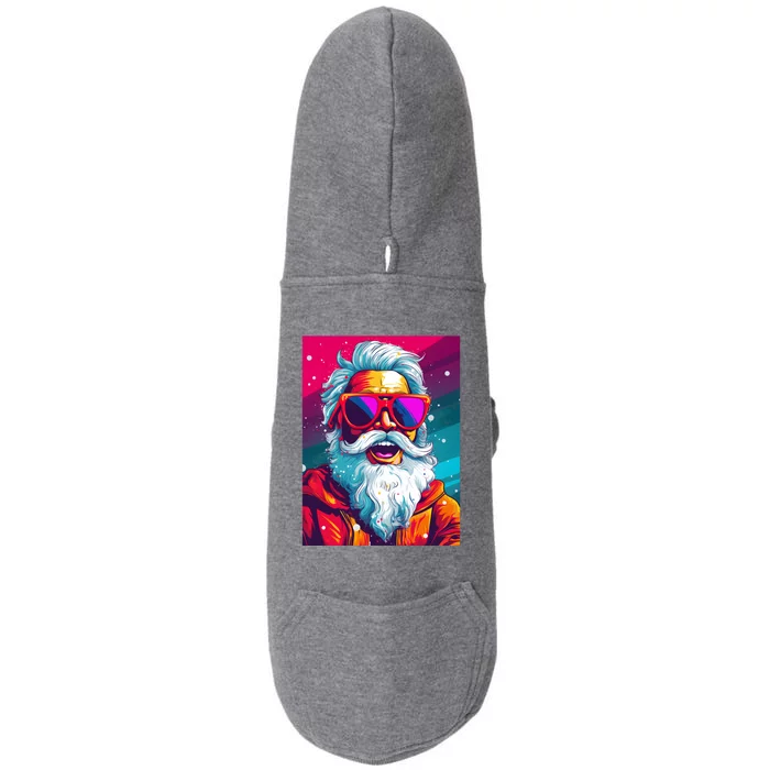 Santa Claus Sunglasses Pop Art Santa Claus Christmas Meaningful Gift Doggie 3-End Fleece Hoodie