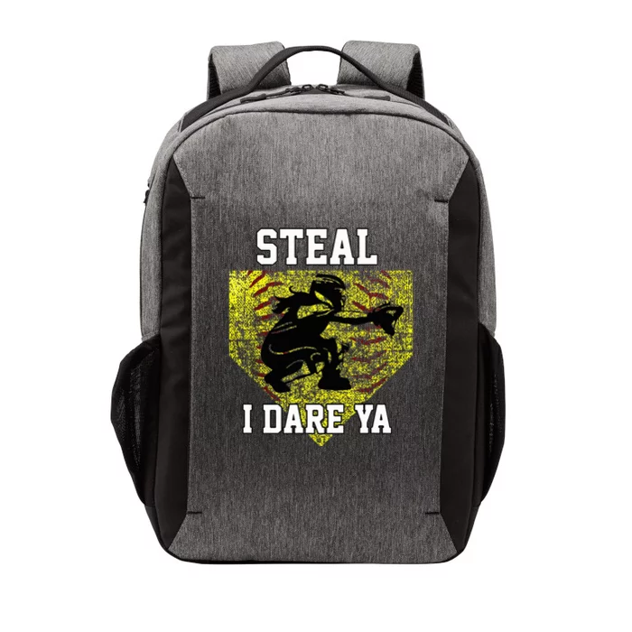 Softball Catcher Steal I Dare Ya Funny Player Vector Backpack