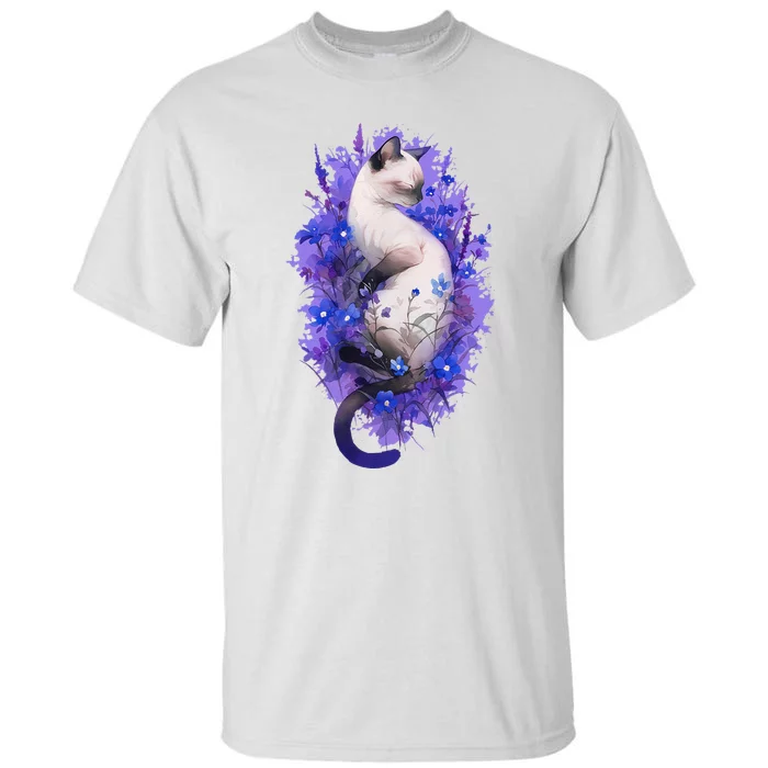 Siamese Cat Sleeping In Lavender Tall T-Shirt