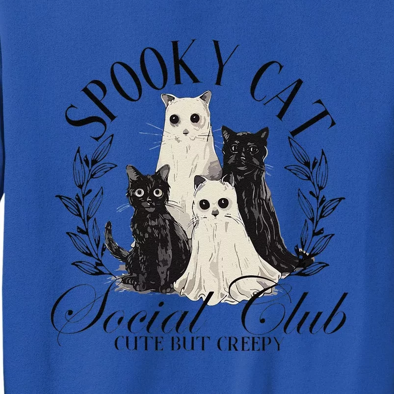 Spooky Cat Social Club Ghost Cat Halloween Gothic Black Cat Sweatshirt