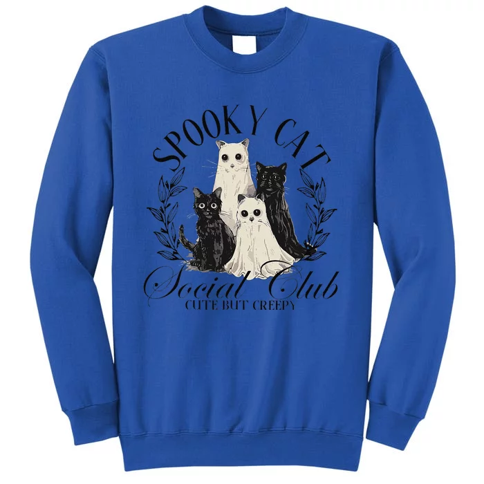 Spooky Cat Social Club Ghost Cat Halloween Gothic Black Cat Sweatshirt