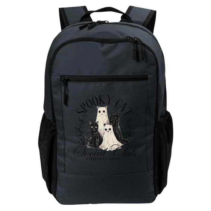 Spooky Cat Social Club Ghost Cat Halloween Gothic Black Cat Daily Commute Backpack