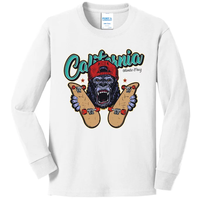 Santa Cruz Skateboard California Skateboard Street Wear Kids Long Sleeve Shirt