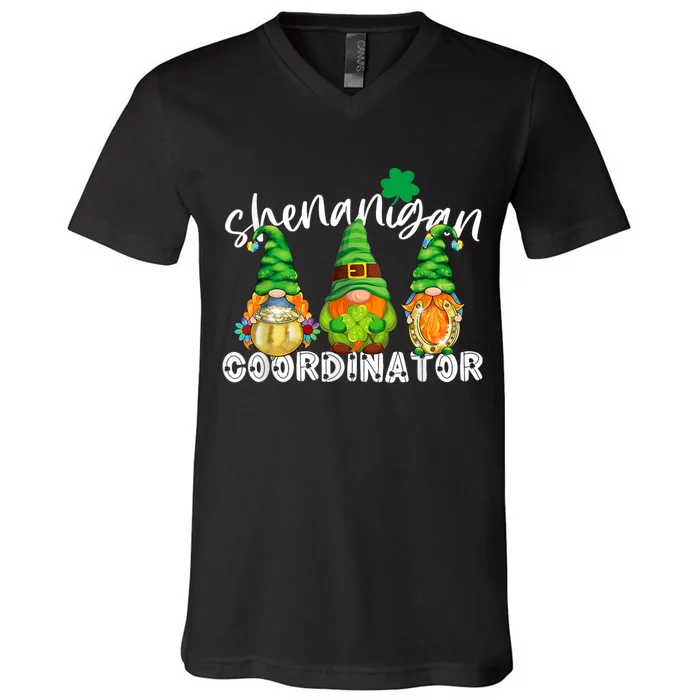 Shenanigans Coordinator St Patricks Day Green Gnomes Lovers V-Neck T-Shirt