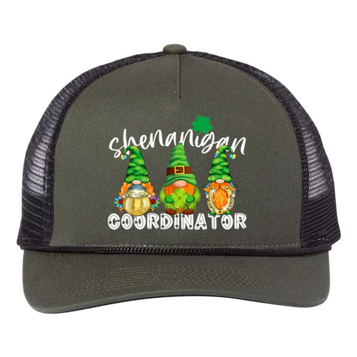 Shenanigans Coordinator St Patricks Day Green Gnomes Lovers Retro Rope Trucker Hat Cap