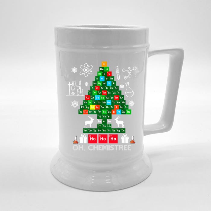 Science Christmas Shirt Oh Chemist Tree Chemistree Front & Back Beer Stein