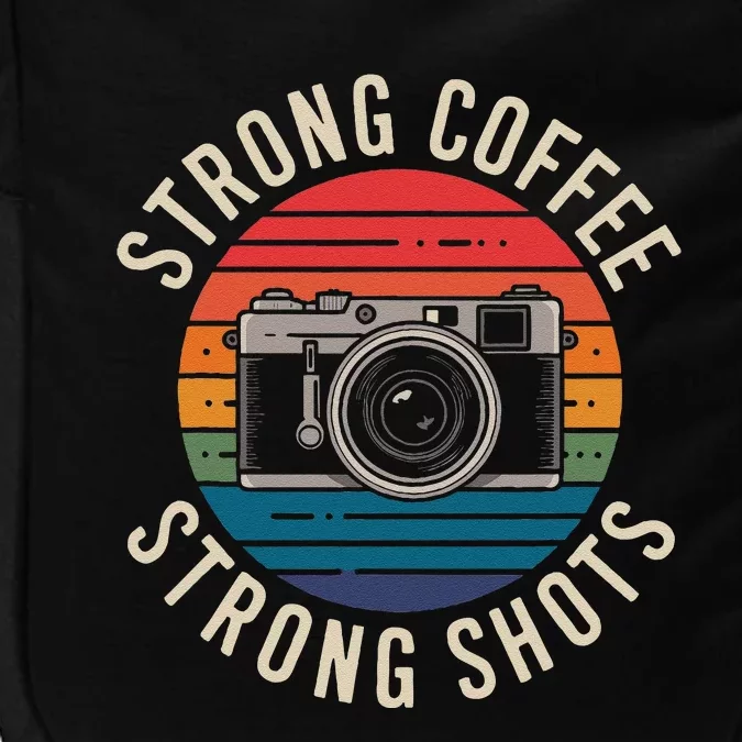 Strong Coffee Strong Shots Retro Camera Photographer Impact Tech Backpack