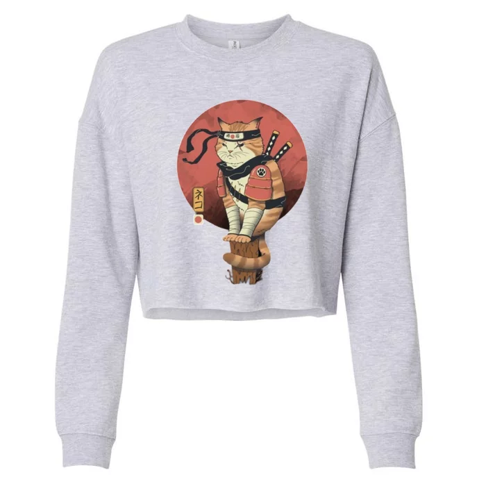 Shinobi Cat Cropped Pullover Crew