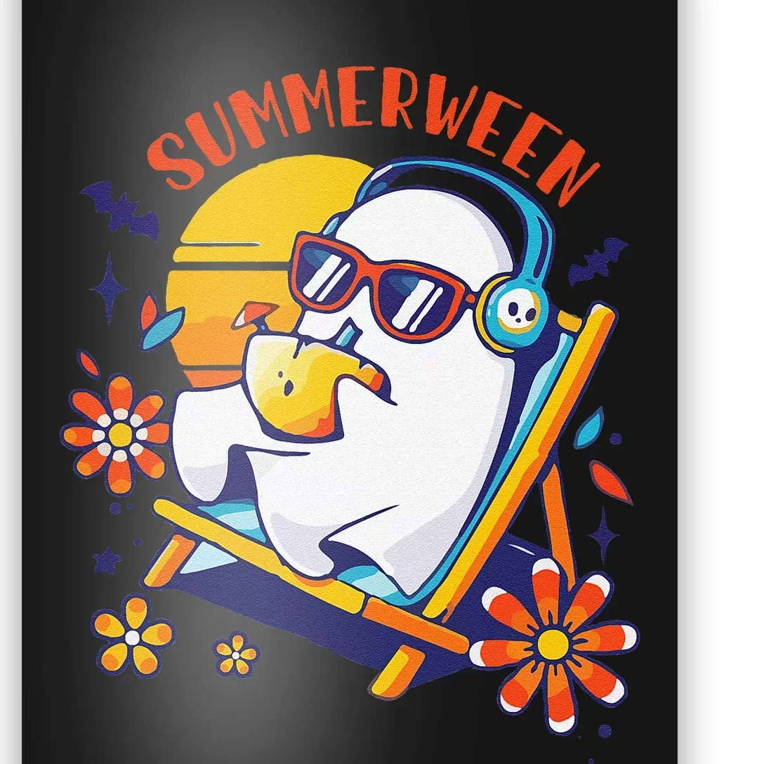 Summerween Cute Spooky Summer Ghost Halloween Lover Gift Poster