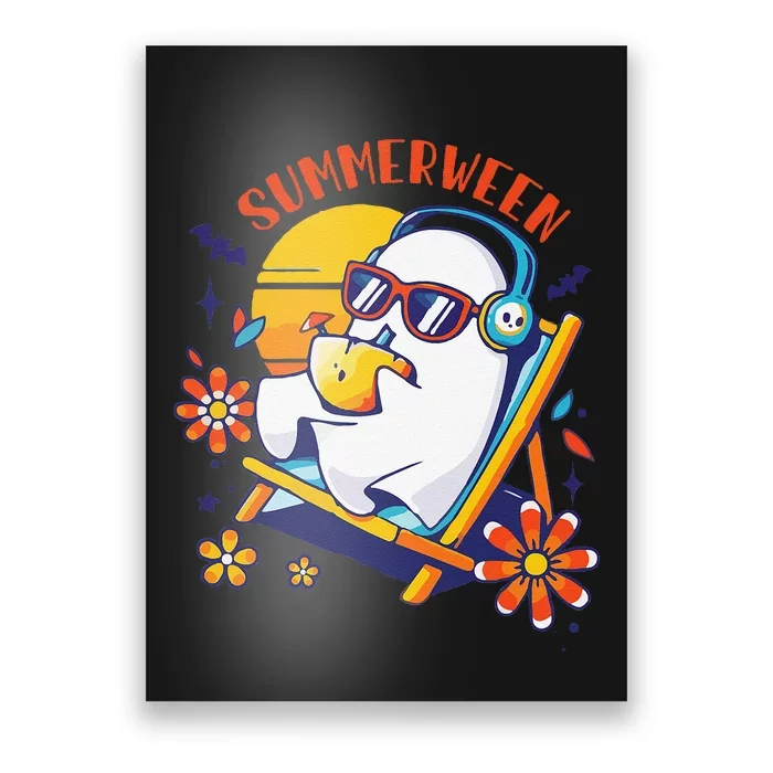 Summerween Cute Spooky Summer Ghost Halloween Lover Gift Poster