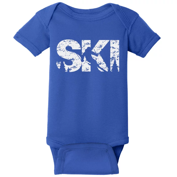 Ski Cool Skiing Style Alpine Skier Gift Women Men Boy Girl Baby Bodysuit