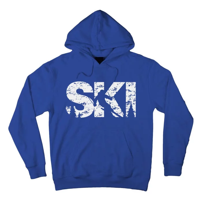 Ski Cool Skiing Style Alpine Skier Gift Women Men Boy Girl Tall Hoodie