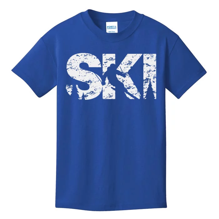 Ski Cool Skiing Style Alpine Skier Gift Women Men Boy Girl Kids T-Shirt