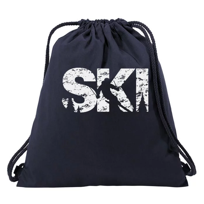 Ski Cool Skiing Style Alpine Skier Gift Women Men Boy Girl Drawstring Bag