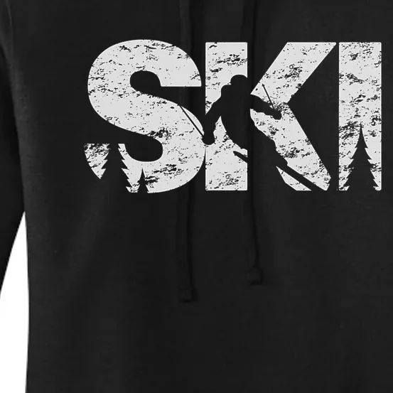 Ski Cool Skiing Freeski Style Alpine Skier Gift Women's Pullover Hoodie