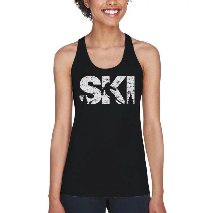 Ski Cool Skiing Freeski Style Alpine Skier Gift Women's Racerback Tank