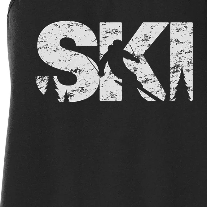 Ski Cool Skiing Freeski Style Alpine Skier Gift Women's Racerback Tank