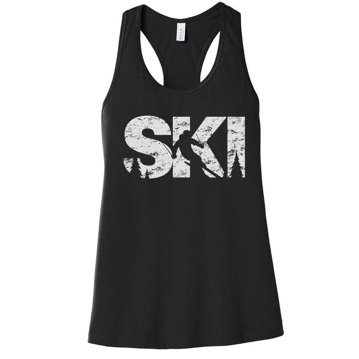 Ski Cool Skiing Freeski Style Alpine Skier Gift Women's Racerback Tank