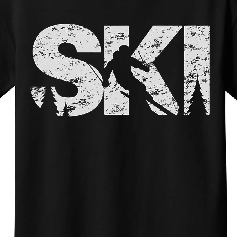 Ski Cool Skiing Freeski Style Alpine Skier Gift Kids T-Shirt