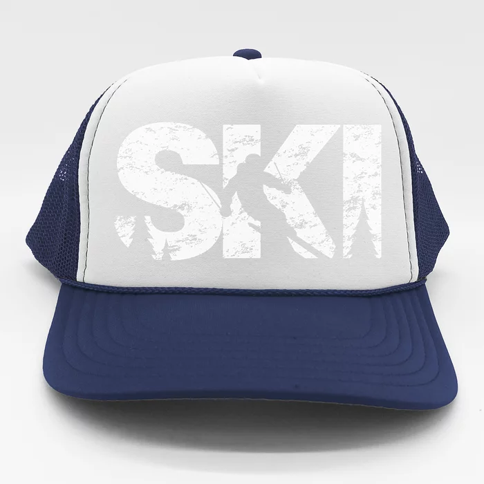 Ski Cool Skiing Freeski Style Alpine Skier Gift Trucker Hat