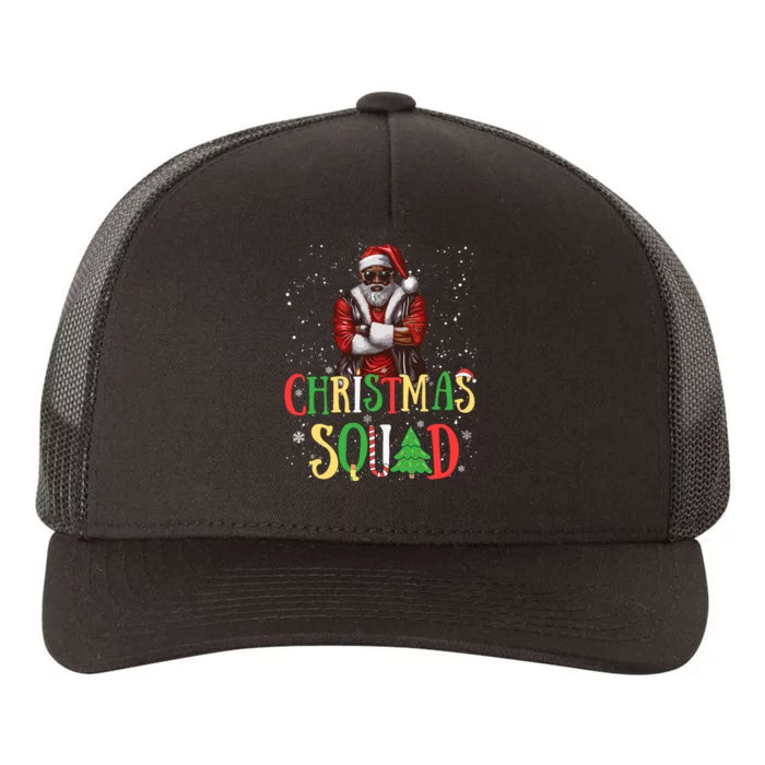 Santa Christmas Squad Black African American Pajamas Yupoong Adult 5-Panel Trucker Hat