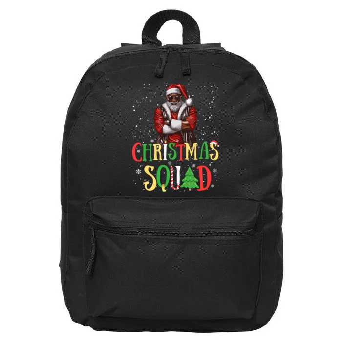 Santa Christmas Squad Black African American Pajamas 16 in Basic Backpack