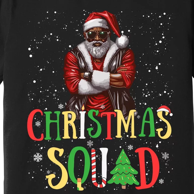 Santa Christmas Squad Black African American Pajamas Premium T-Shirt