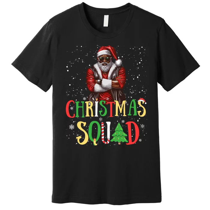 Santa Christmas Squad Black African American Pajamas Premium T-Shirt