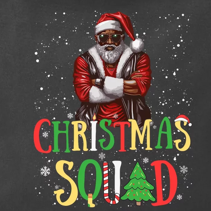 Santa Christmas Squad Black African American Pajamas Zip Tote Bag