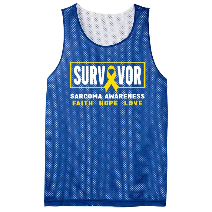 Sarcoma Cancer Survivor Yellow Ribbon Sarcoma Awareness Gift Mesh Reversible Basketball Jersey Tank