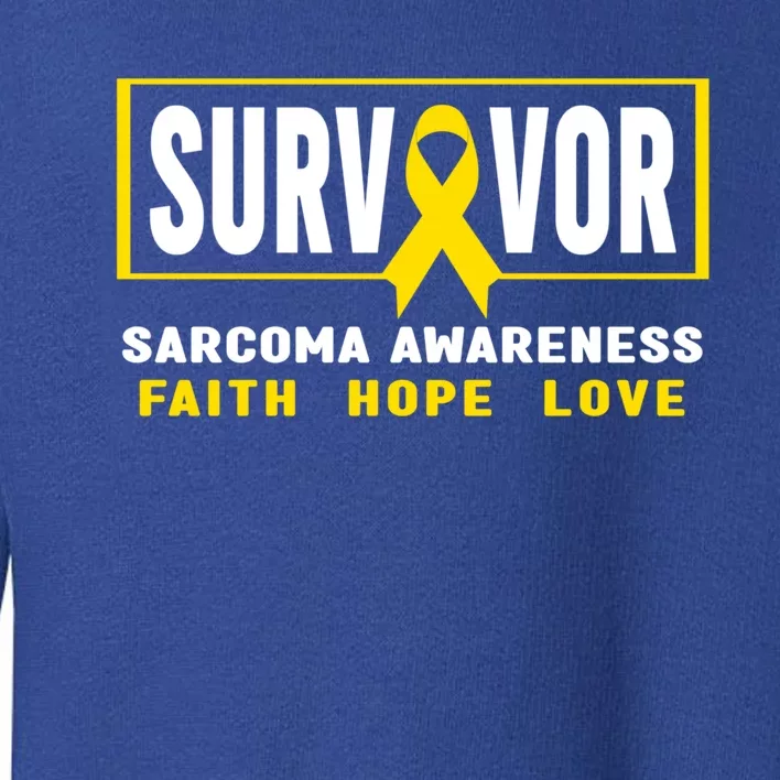 Sarcoma Cancer Survivor Yellow Ribbon Sarcoma Awareness Gift Toddler Sweatshirt