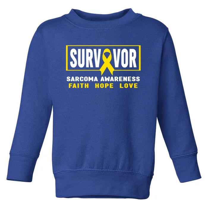 Sarcoma Cancer Survivor Yellow Ribbon Sarcoma Awareness Gift Toddler Sweatshirt