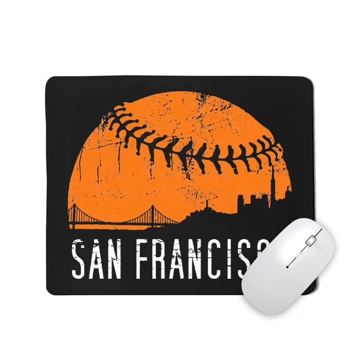 SF City Skyline San Francisco City Baseball Mousepad