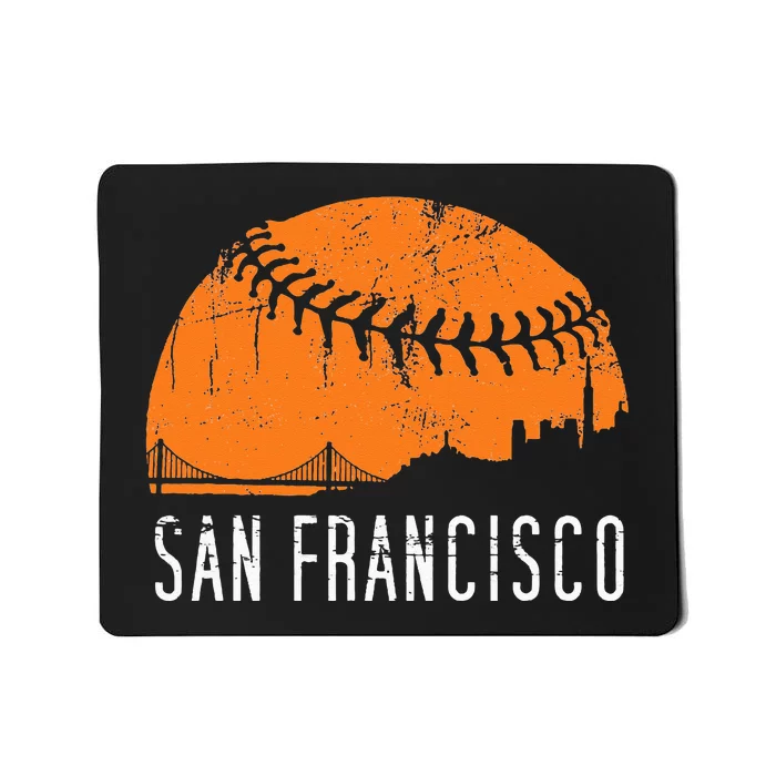 SF City Skyline San Francisco City Baseball Mousepad