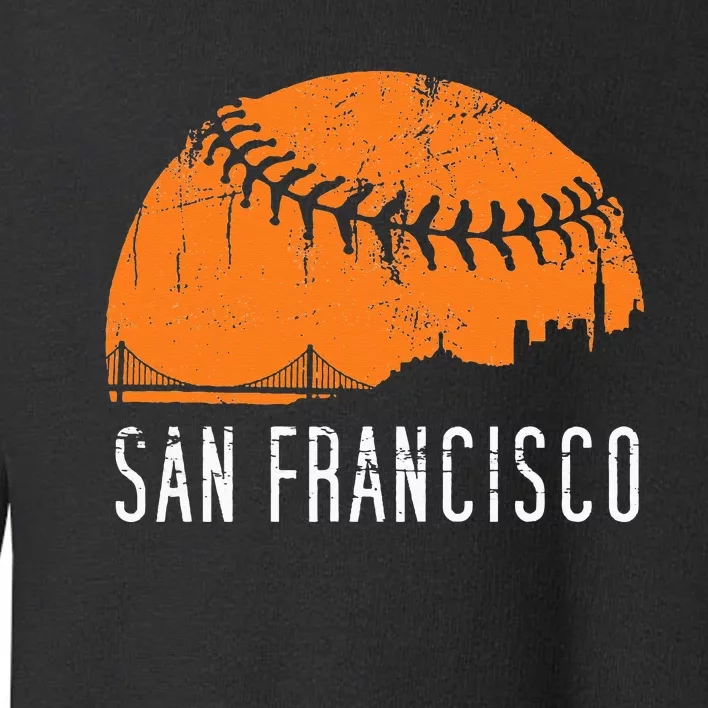 SF City Skyline San Francisco City Baseball Toddler Sweatshirt